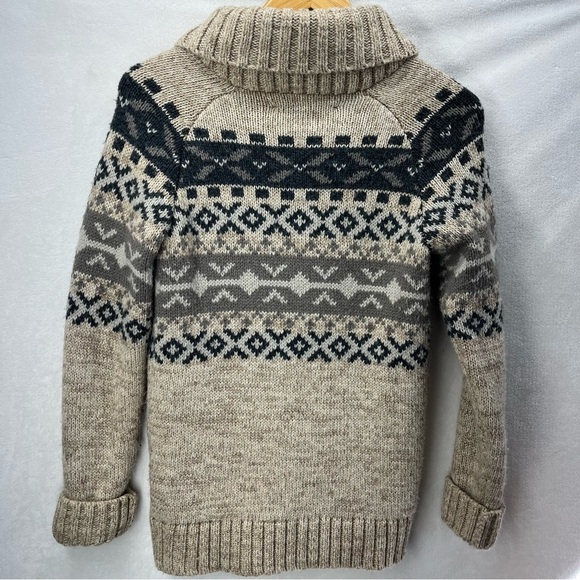 Vtg Beaver Canoe Fair Isle Wool Blend Cardigan Sweater Men XS/Women Med Outdoor - Picture 5 of 8